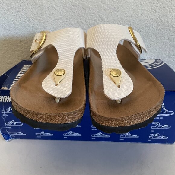 NEW Birkenstock Womens Gizeh Vegan Big Buckle Sandal NWT Eggshell 36 5-5.5